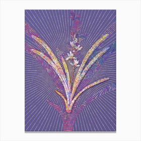 Geometric Boat Orchid Mosaic Botanical Art on Veri Peri n.0240 Canvas Print