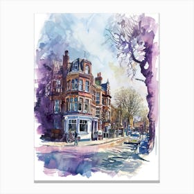 Bexley London Borough   Street Watercolour 1 Canvas Print