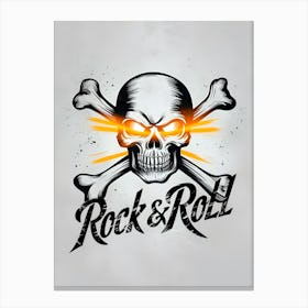 Rock And Roll Logo Canvas Print