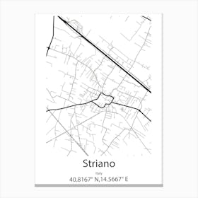 Striano,Italy Minimalist Map Stampe su tela