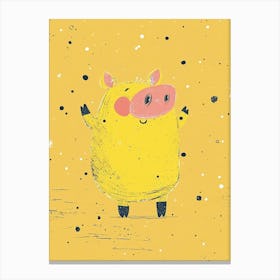 Yellow Pig 5 Canvas Print