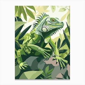 Green Iguana Modern Illustration 6 Canvas Print