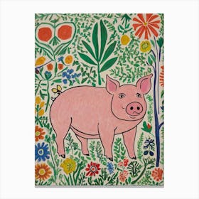 Pig In The Garden Style unemployment 1 Canvas Print