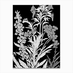 Fireweed Wildflower Linocut 2 Canvas Print