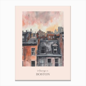 Mornings In Boston Rooftops Morning Skyline 4 Canvas Print
