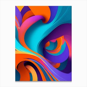 Abstract Colorful Waves Vertical Composition 97 Canvas Print