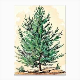 Hemlock Tree Storybook Illustration 3 Canvas Print