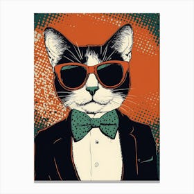 Super Cool Cat Illustration Pop 19 Canvas Print