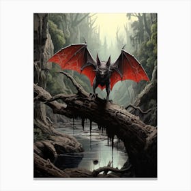 European Free Tailed Bat Illustration 2 Canvas Print