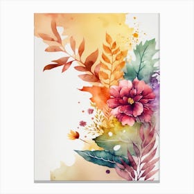 Watercolor Flowers Canvas Print