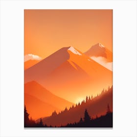 Misty Mountains Vertical Composition In Orange Tone 59 Canvas Print