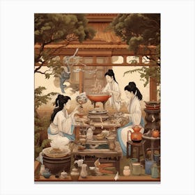Chinese Tea Culture Vintage Illustration 8 Canvas Print