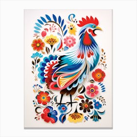 Scandinavian Bird Illustration Chicken 8 Canvas Print