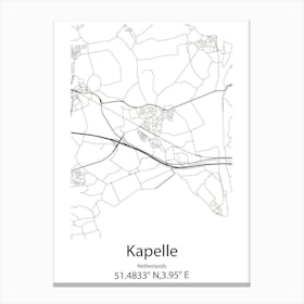 Kapelle,Netherlands Minimalist Map Canvas Print