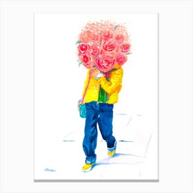 Street Style Pink Bouquet Canvas Print