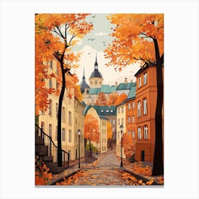 Stockholm In Autumn Fall Travel Art 3 Canvas Print