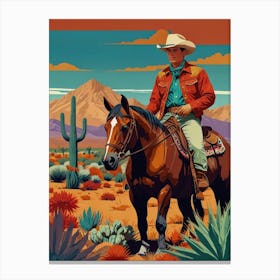 Cowboy On Horseback 1 Canvas Print