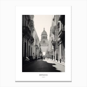 Poster Of Brindisi, Italy, Black And White Photo 3 Canvas Print