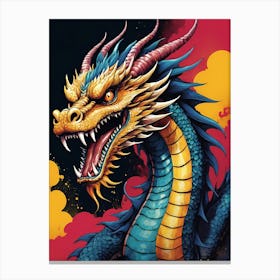 Japanese Dragon Pop Art Style (5) Canvas Print