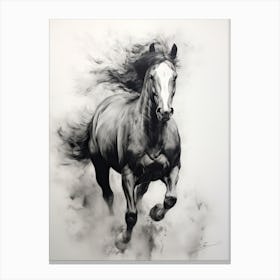 A Horse Painting In The Style Of Monochrome Painting 2 Canvas Print