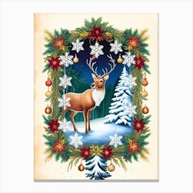 William Morris Deer In A Wreath Canvas Print