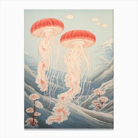 Sea Nettle Jellyfish Japanese Illustration 3 Canvas Print