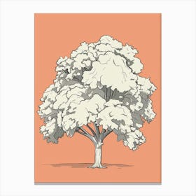Chestnut Tree Minimalistic Drawing 3 Canvas Print
