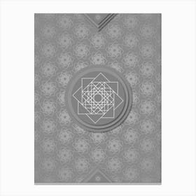 Geometric Glyph Abstract with Hex Array Pattern in Gray n.0139 Canvas Print