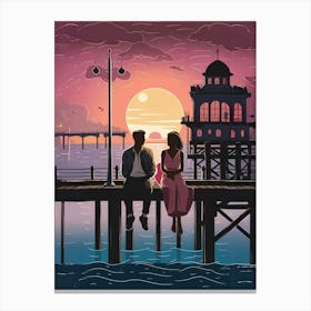 Sunset At The Pier Canvas Print