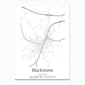 Blackstone,United States Minimalist Map 1 Canvas Print