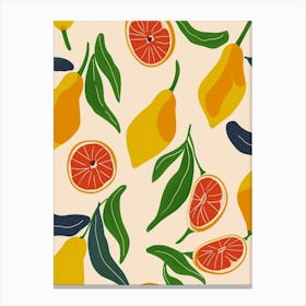 Citrus Fruit Abstract Illustration 3 Canvas Print