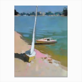 Sailboat On The Beach 5 Canvas Print