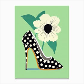 Step with Grace: Women, Shoes, and Flowers Canvas Print