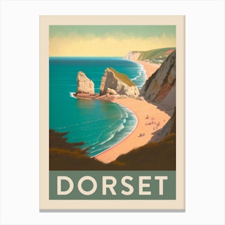 Dorset Vintage Travel Poster Canvas Print