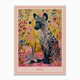 Floral Animal Painting Hyena 2 Poster Canvas Print