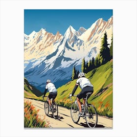 Tour De Mont Blanc France 7 Vintage Travel Illustration Canvas Print