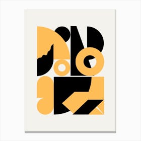 Abstract Geometrical Shapes In Yellow Canvas Print