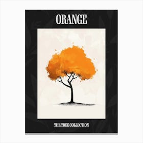 Orange Tree Pixel Illustration 2 Poster Canvas Print
