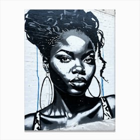 Graffiti Mural Of Beautiful Black Woman 209 Canvas Print