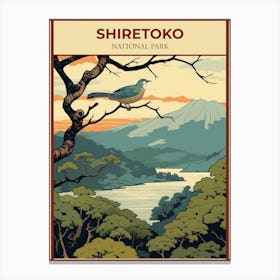 Shiretoko National Park, Japan Vintage Travel Art 2 Canvas Print