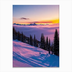 Telluride, Usa Sunrise Skiing Poster Canvas Print