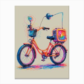 Tv On A Bike Canvas Print