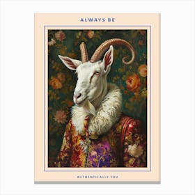 Goat In Medieval Clothes Portrait Poster Canvas Print