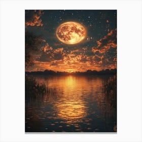 Full Moon Over Water 17 Canvas Print