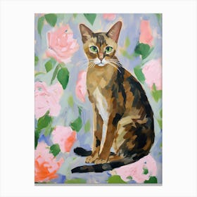 A Abyssinian Cat Painting, Impressionist Painting 1 Canvas Print