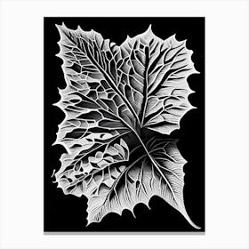 Sycamore Leaf Linocut 1 Canvas Print