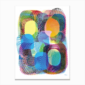 I ❤️ CMYK Polka Dots Canvas Print