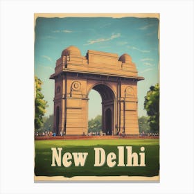 Aihrgdesign A Vintage Travel Poster Of New Delhi 2 Canvas Print