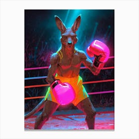 Kangaroo In Boxing Ring Canvas Print