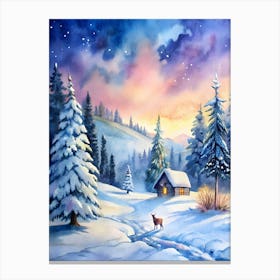 Winter Landscape Painting 1 Canvas Print